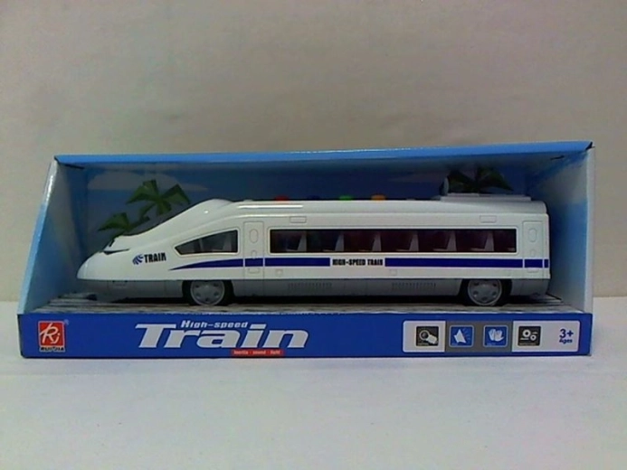 Treno moderno con effetti luminosi e sonori 34 cm