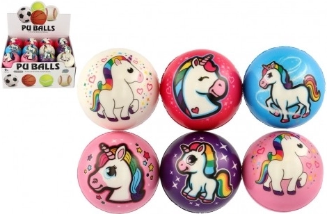 Pallina in schiuma con unicorno 8 cm – mix di colori
