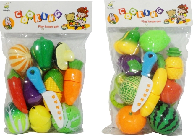Set di frutta e verdura da tagliare per bambini