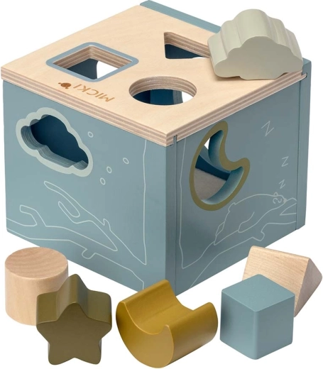 Sorter di forme in legno Micki da infilare, blu