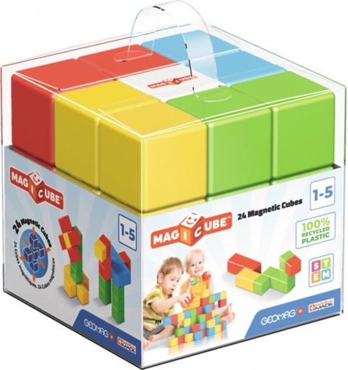 Cubi magnetici GEOMAG Magicube Color Recycled Crystal – 24 pezzi