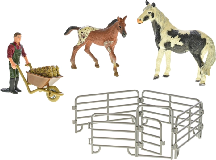 Figurine realistiche di cavallo e puledro