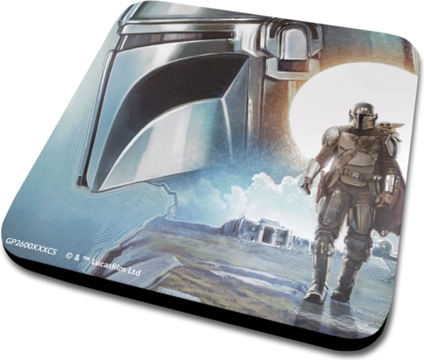 Sottobicchiere con il casco del Mandaloriano