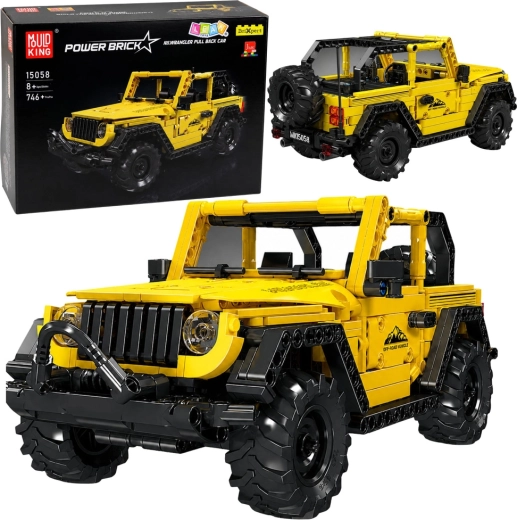 Set di costruzione auto fuoristrada Wrangler giallo (746 pezzi)