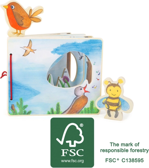 Libretto illustrato in legno con apina SMALL FOOT