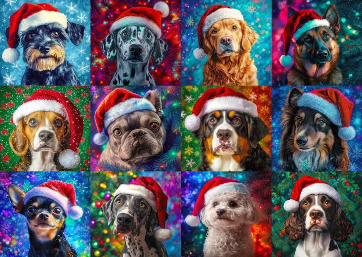 Enjoy puzzle Cani di Natale 1000 pezzi