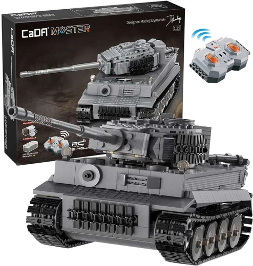 CaDA Master carro armato grigio Tiger RC telecomandato 925 pezzi