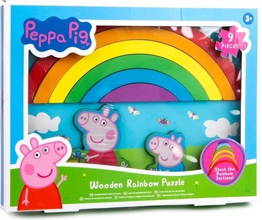 Peppa Pig incastro in legno arcobaleno