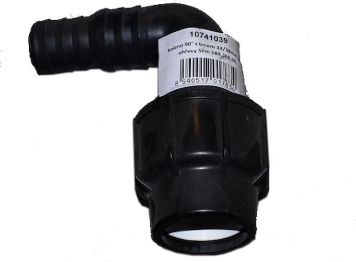 Gomito 90° con portagomma 32/38 mm per riscaldamento solare Slim 90, 180 e 360