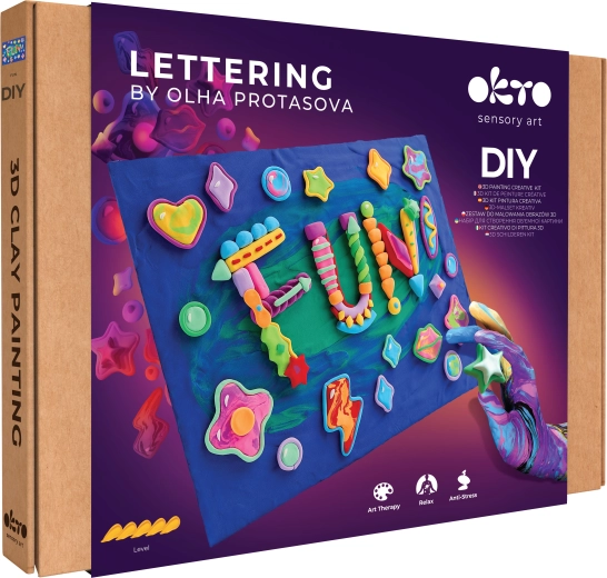 Set artistico Okto Lettering per dipingere con pasta Fun 30 × 40 cm