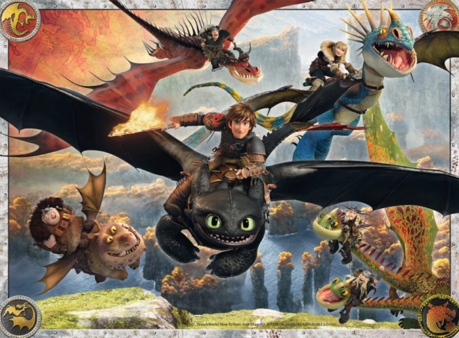 Puzzle Ravensburger Dragon Trainer: Draghi buoni XXL 150 pezzi