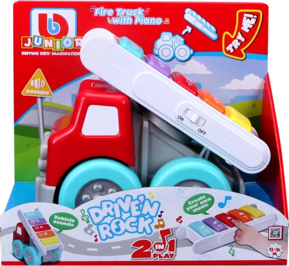 BB Junior camion dei pompieri con pianoforte 2 in 1