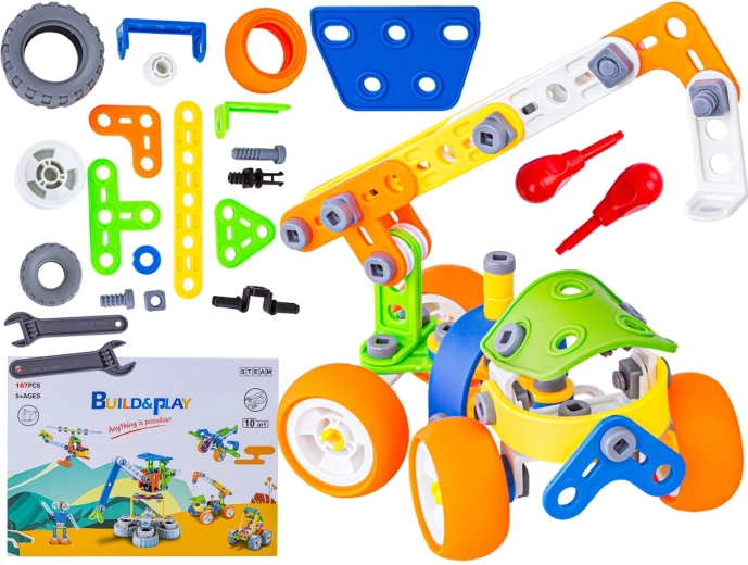 Set di costruzioni flessibile 167 pezzi 10 in 1 con attrezzi