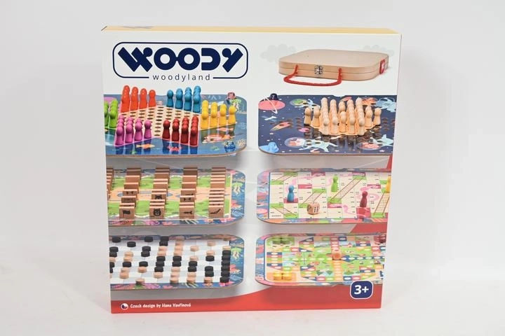 Valigetta Woodyland con set di giochi da tavolo
