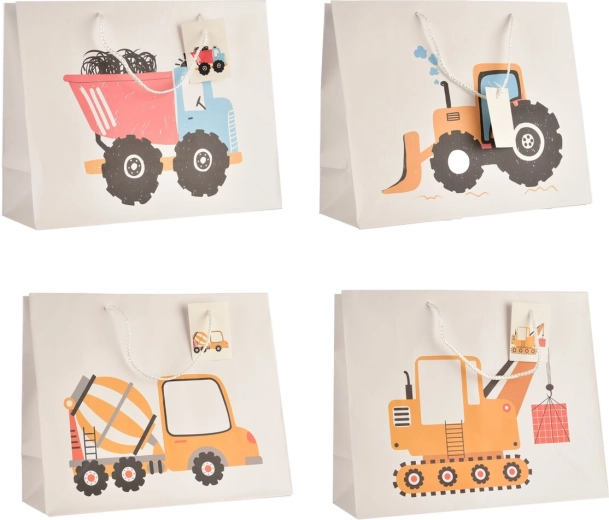 Busta regalo Macchine da lavoro 26 × 10 × 32 cm (mix 4 design)