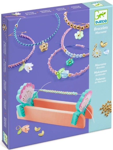 Djeco set creativo macramè e braccialetti con perline – blu