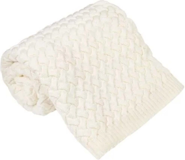 Coperta in merino NANNA Fluffy ecru