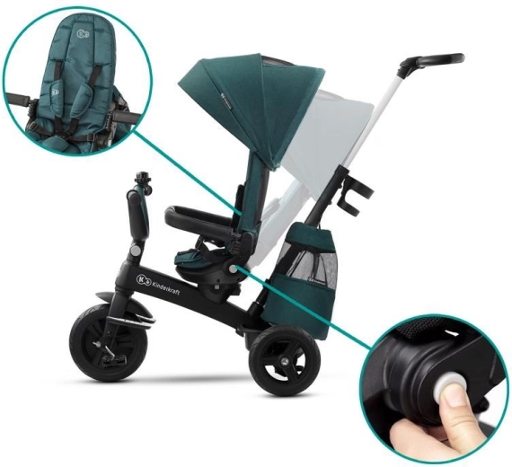 Seduta girevole a 360° per restare in contatto con il bambino