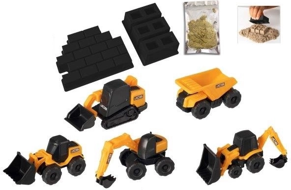 5 mini mezzi JCB in un’unica confezione