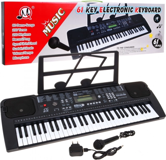 Tastiera elettronica con microfono per bambini 5+ MP3 Metronomo Radio USB