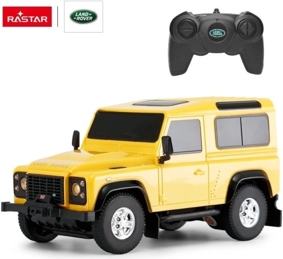 Auto RC Rastar Land Rover Defender 1:24 gialla - 1 pezzo