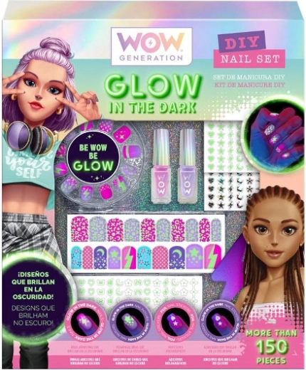 Wow generation set per decorare le unghie che si illumina al buio