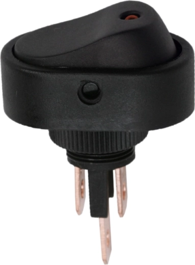 Interruttore a bilanciere nero con LED rosso