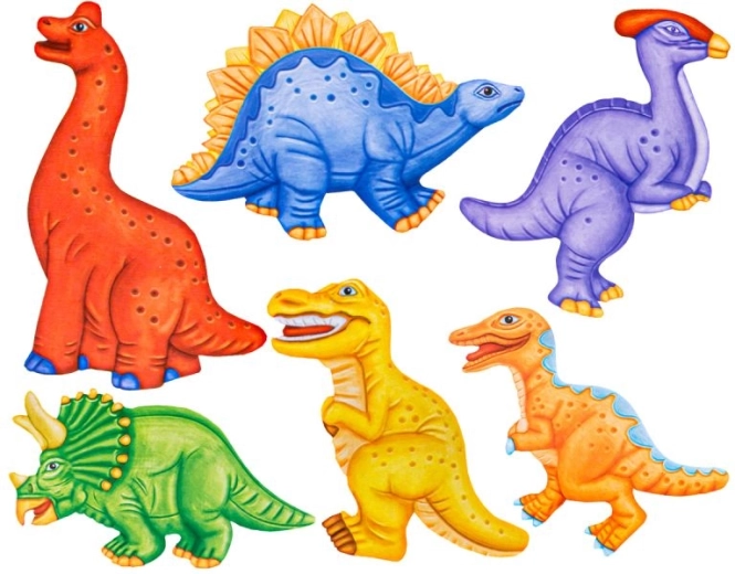 6 magneti dinosauro da colare e colorare