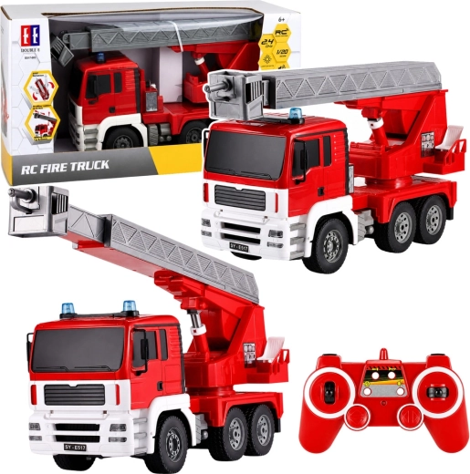 Camion dei pompieri RC 1:20 con braccio girevole ed estensibile 660°