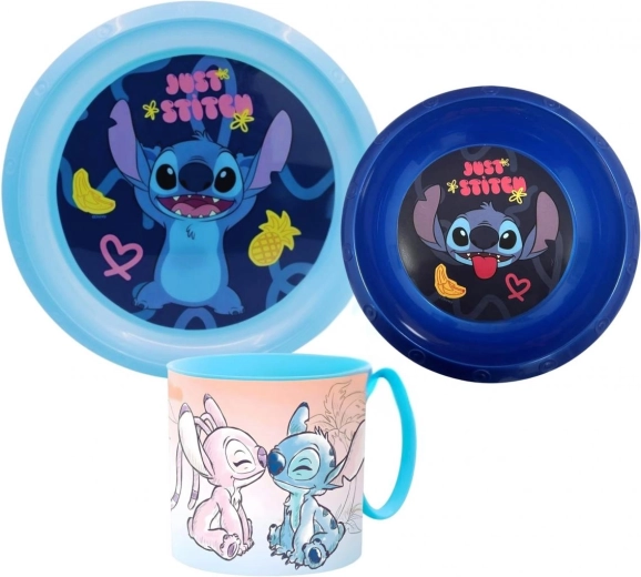 Set da pranzo in plastica Lilo e Stitch (3 pezzi)