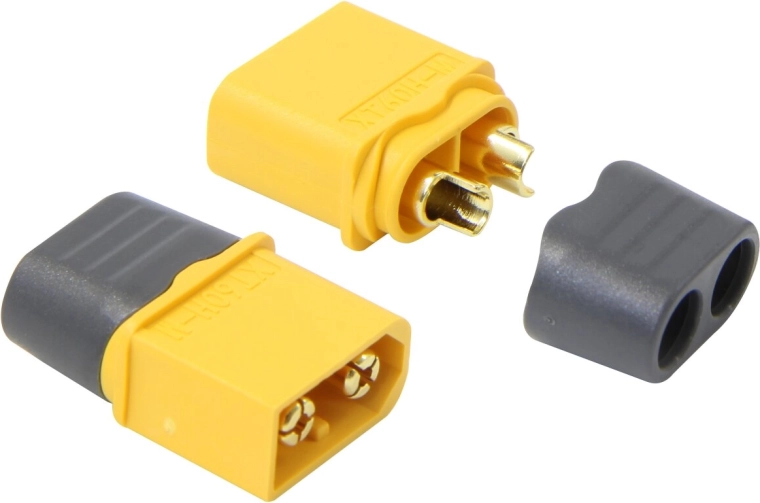 Connettore JAMARA XT60 con contatti dorati e cappucci isolanti, coppia