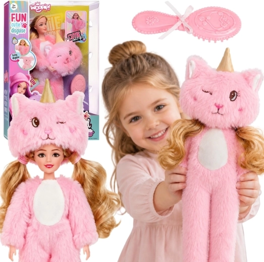 Bambola Emi in costume di peluche rosa WOOPIE ROYAL
