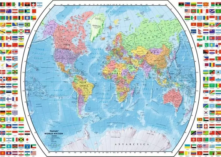 Puzzle Ravensburger mappa politica del mondo 1000 pezzi