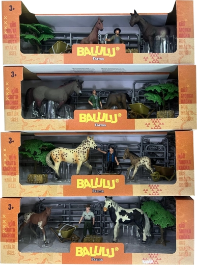 Grande set da gioco Balulu con cavalli al pascolo, custode e accessori - 1 pezzo