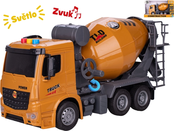 Betoniera giocattolo a inerzia con luci e suoni 27 cm