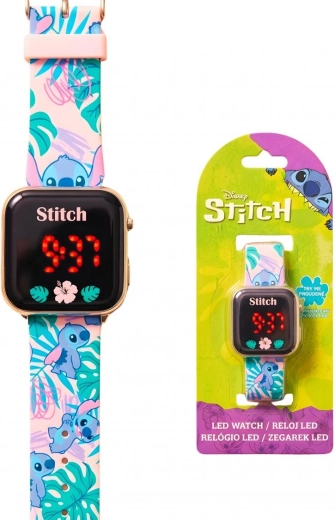 Orologio digitale LED per bambini Disney Lilo & Stitch con cinturino in silicone