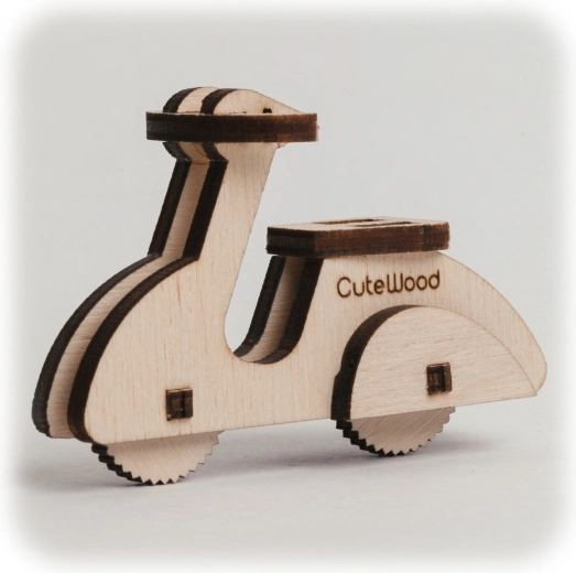 CuteWood puzzle 3D in legno motorino