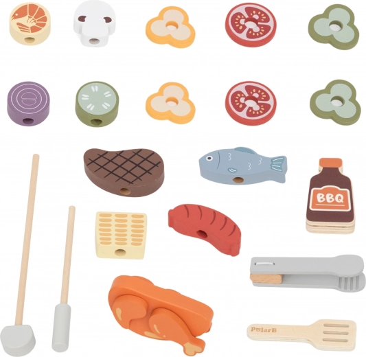 Ricco set di alimenti in legno