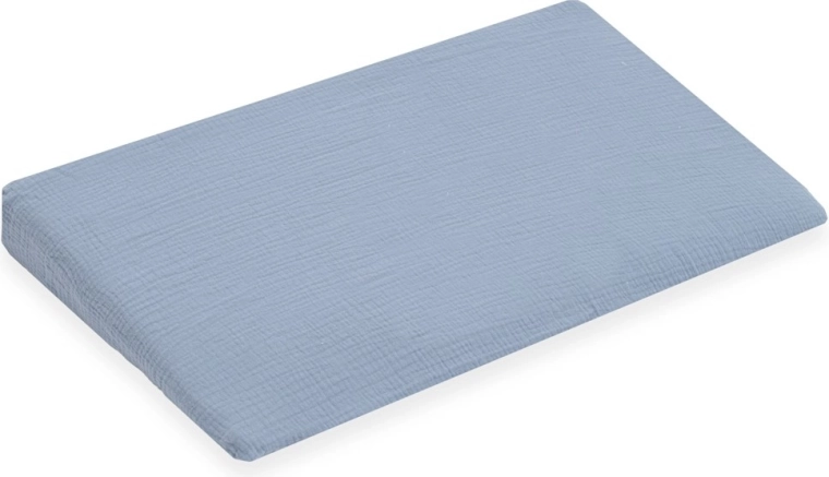Fodera in mussola per cuscino baby – cuneo NEW BABY Standard 59×37 cm, blu