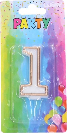 Candela per feste numero 1 - oro