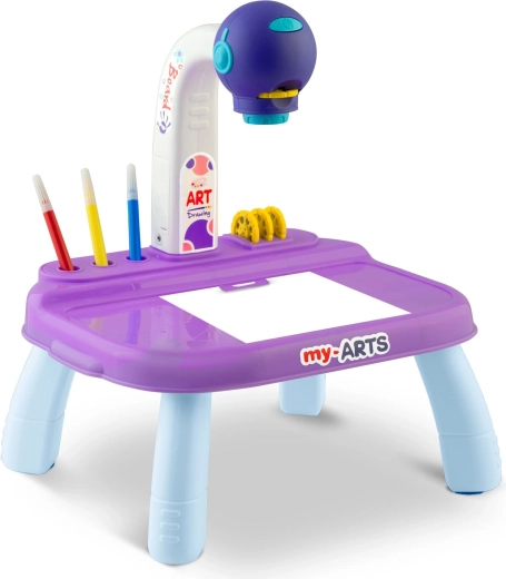 Tavolino da disegno stabile con portapennarelli