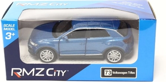 RMZ City Volkswagen T-Roc modello in metallo blu con porte apribili