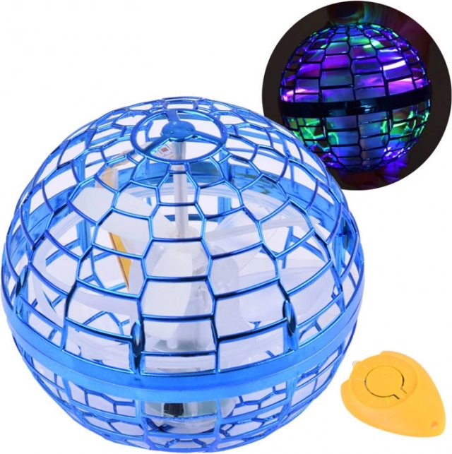Sfera UFO volante con LED e controllo a mano – Blu