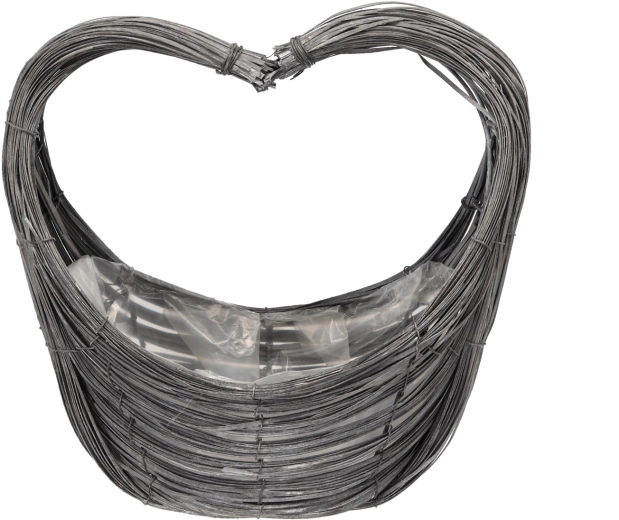 Cestino grigio in vimini portavaso con cuore 37 × 19 × 35 cm