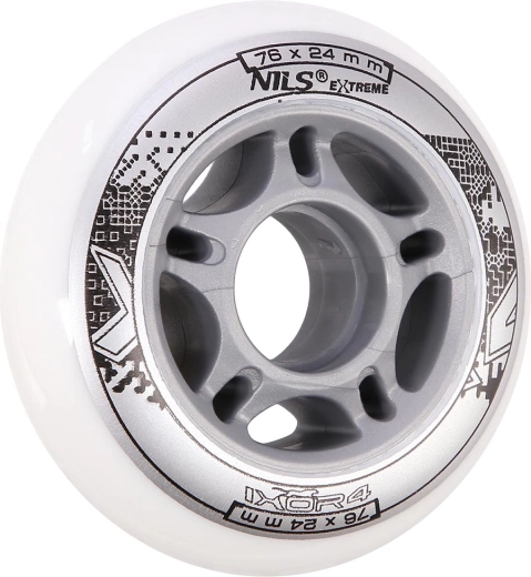 Ruote NILS EXTREME PU 76 × 24 bianche (set da 4 pz)