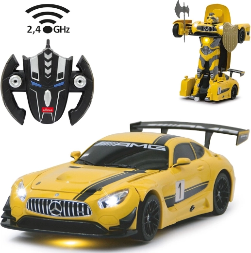 Jamara Mercedes-Benz AMG GT3 auto/robot RC trasformabile 1:14 giallo 2,4 GHz
