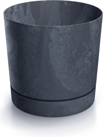 Fioriera Tubo P effetto cemento 33,8 cm antracite