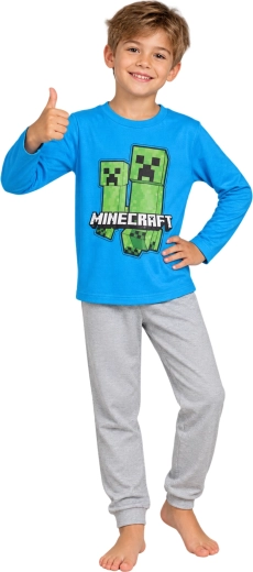 Pigiama per bambini Minecraft blu-grigio