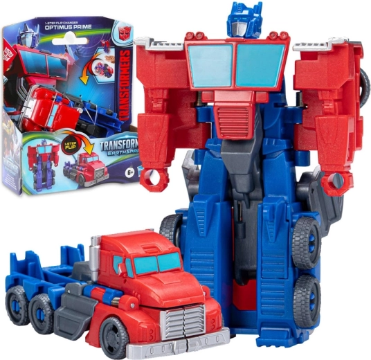 Transformers EarthSpark Optimus Prime action figure 2 in 1 1-step flip changer - 1 pezzo