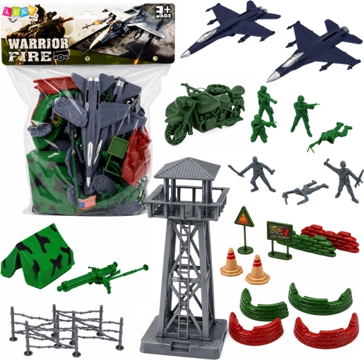 Set militare per bambini 72 pezzi – soldati, aerei, torre e accessori